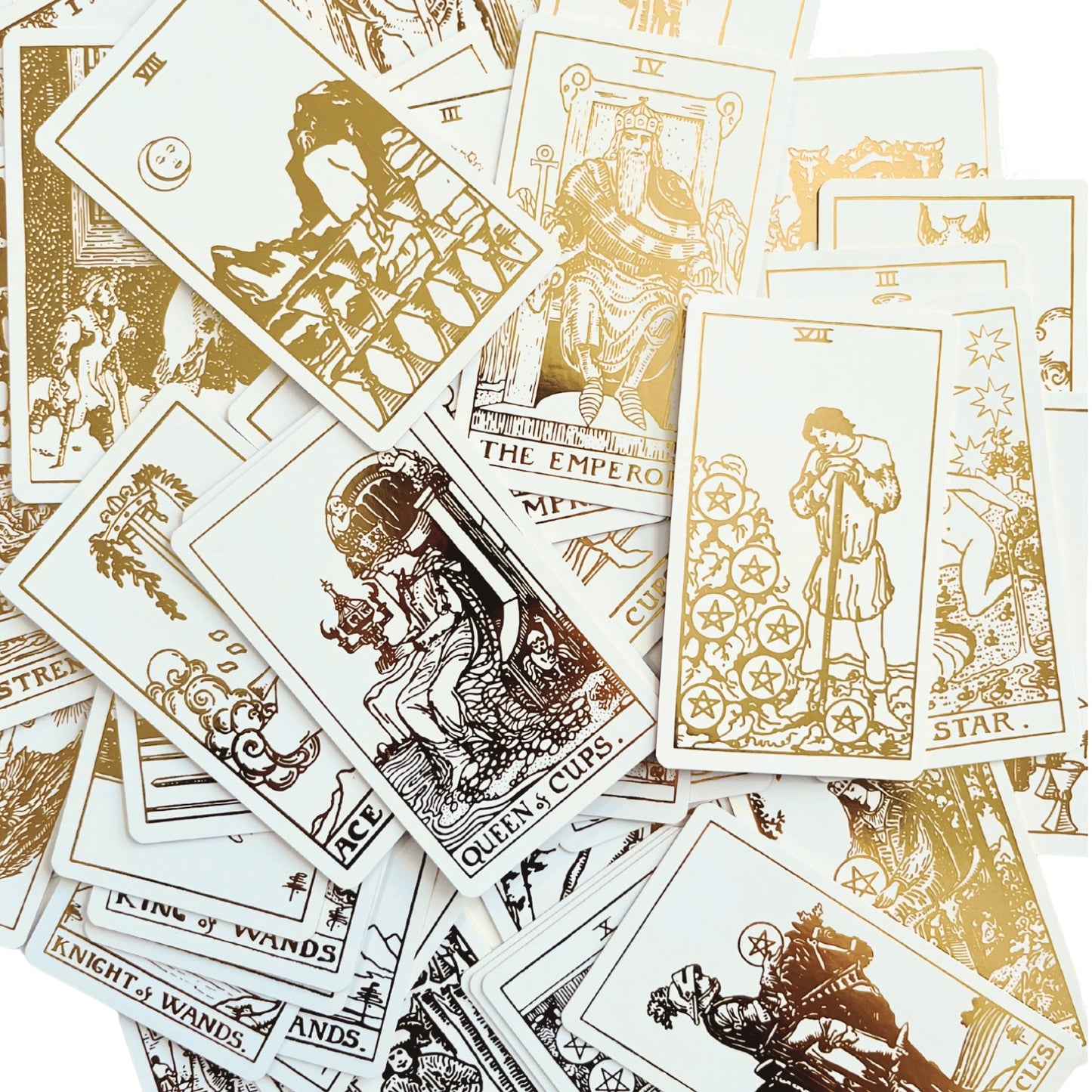 White & Gold Foil Tarot Deck and Guidebook