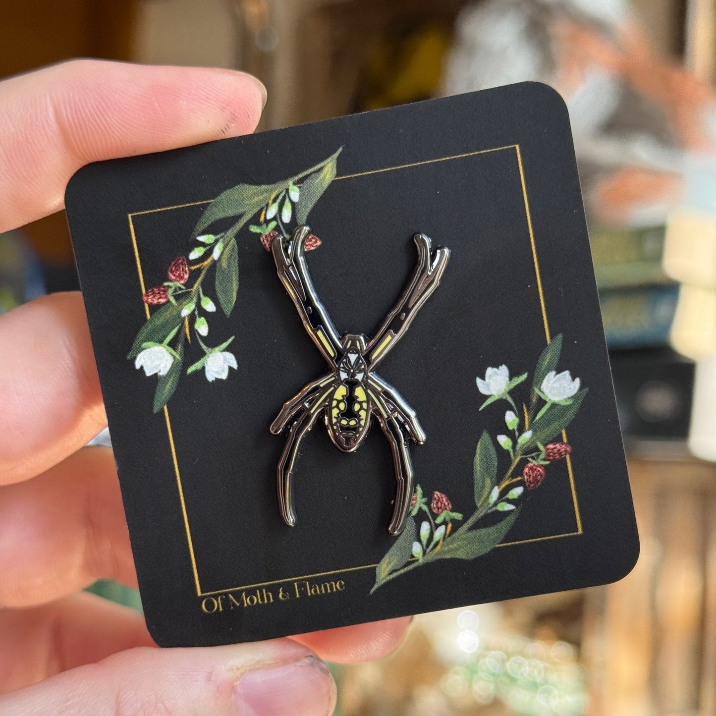 Of Moth and Flame "Orb Weaver Spider" Enamel Pin
