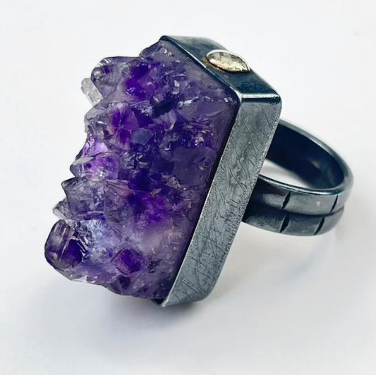 Sigil Jewelry "Amethyst Druzy" One of a Kind Ring