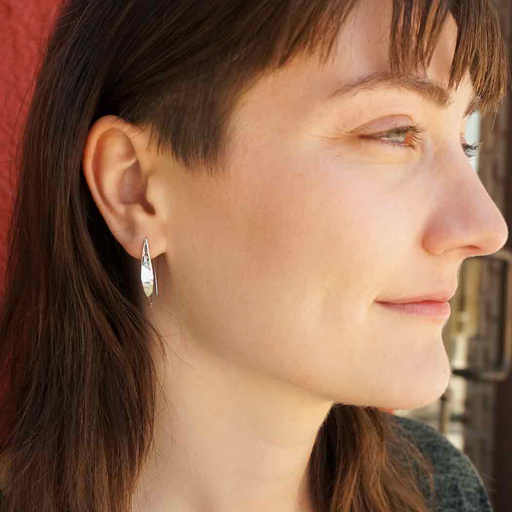 Nina Designs Sterling Petite Hammered Arc Earrings