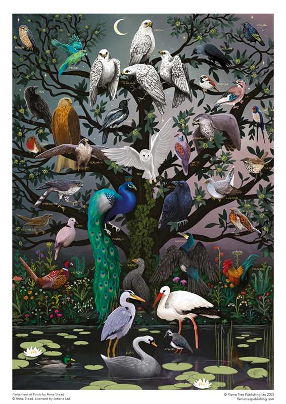Parliament of Fowls: Sustainable Jigsaw Puzzle by Anna Stead