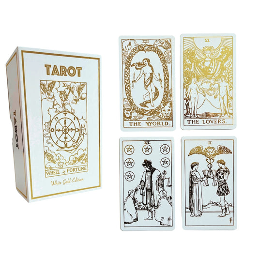 White & Gold Foil Tarot Deck and Guidebook