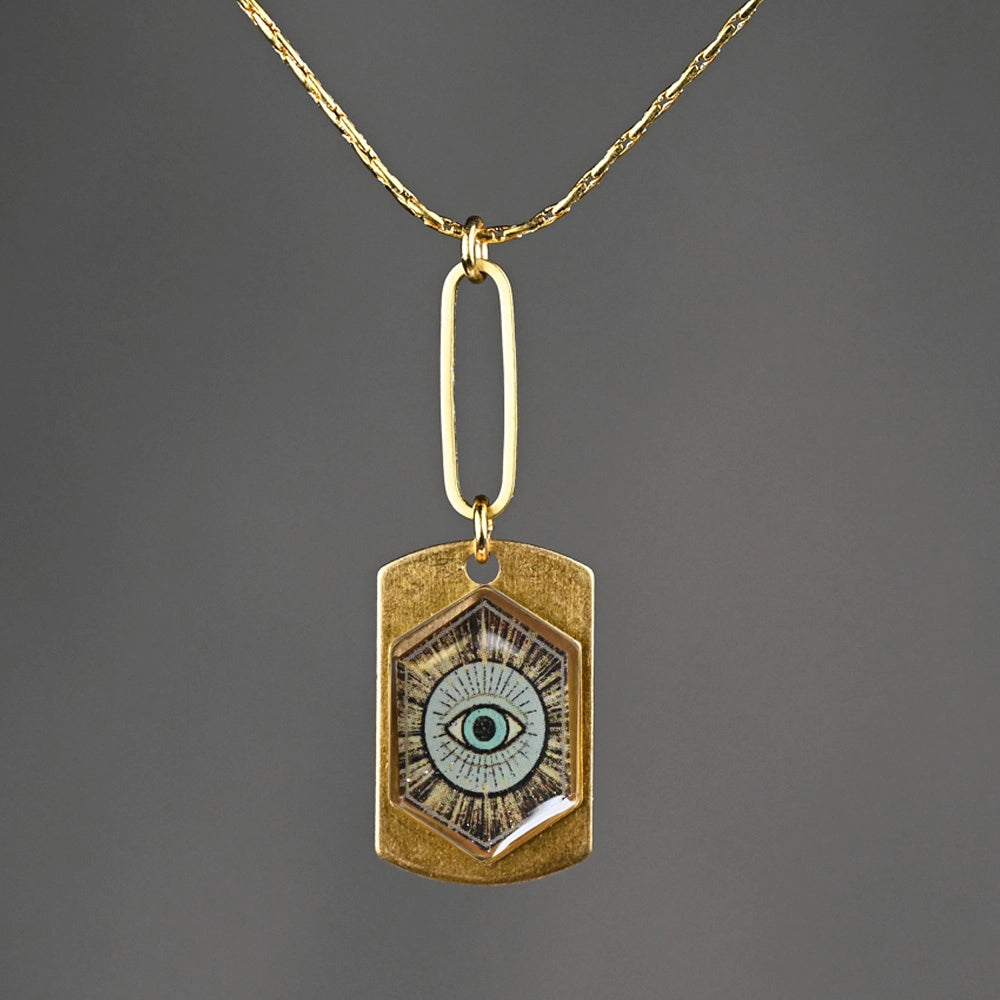 KBD Studios Picture Hexagon Necklace w/Eye *PRE-ORDER 10/15*