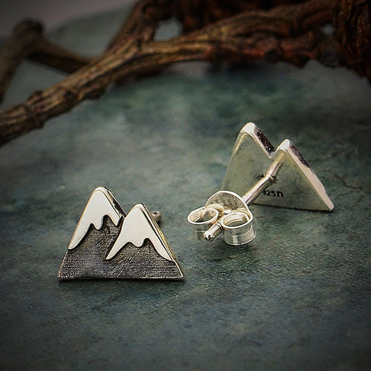 Nina Designs Sterling Snow Capped Mountain Studs