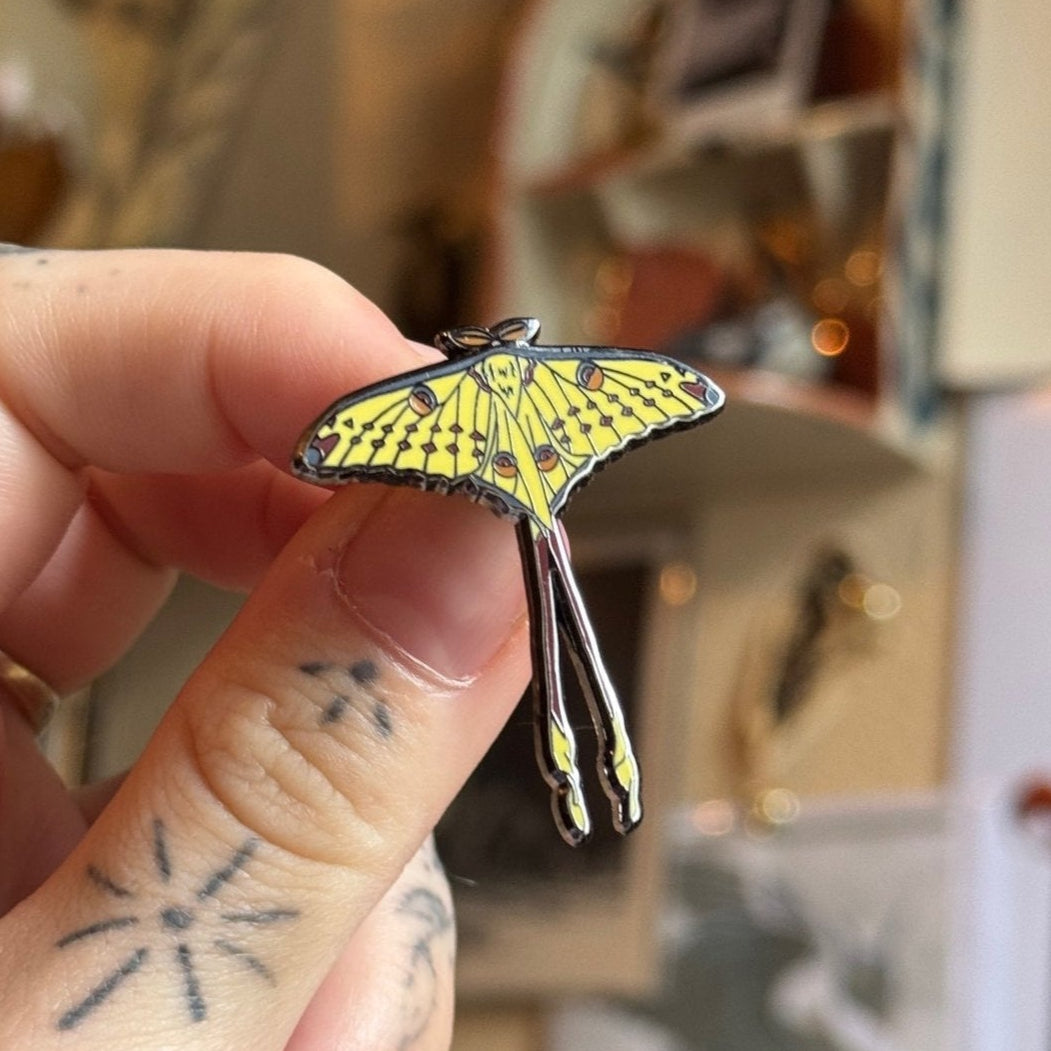 Of Moth and Flame "Comet Moth" Enamel Pin