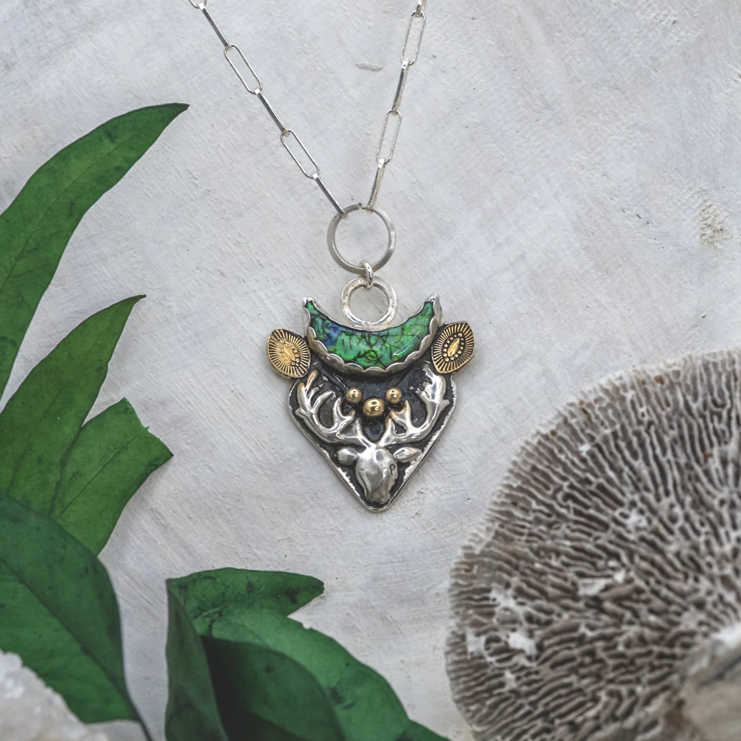 Aster Jewelry "Opal Deer" Necklace