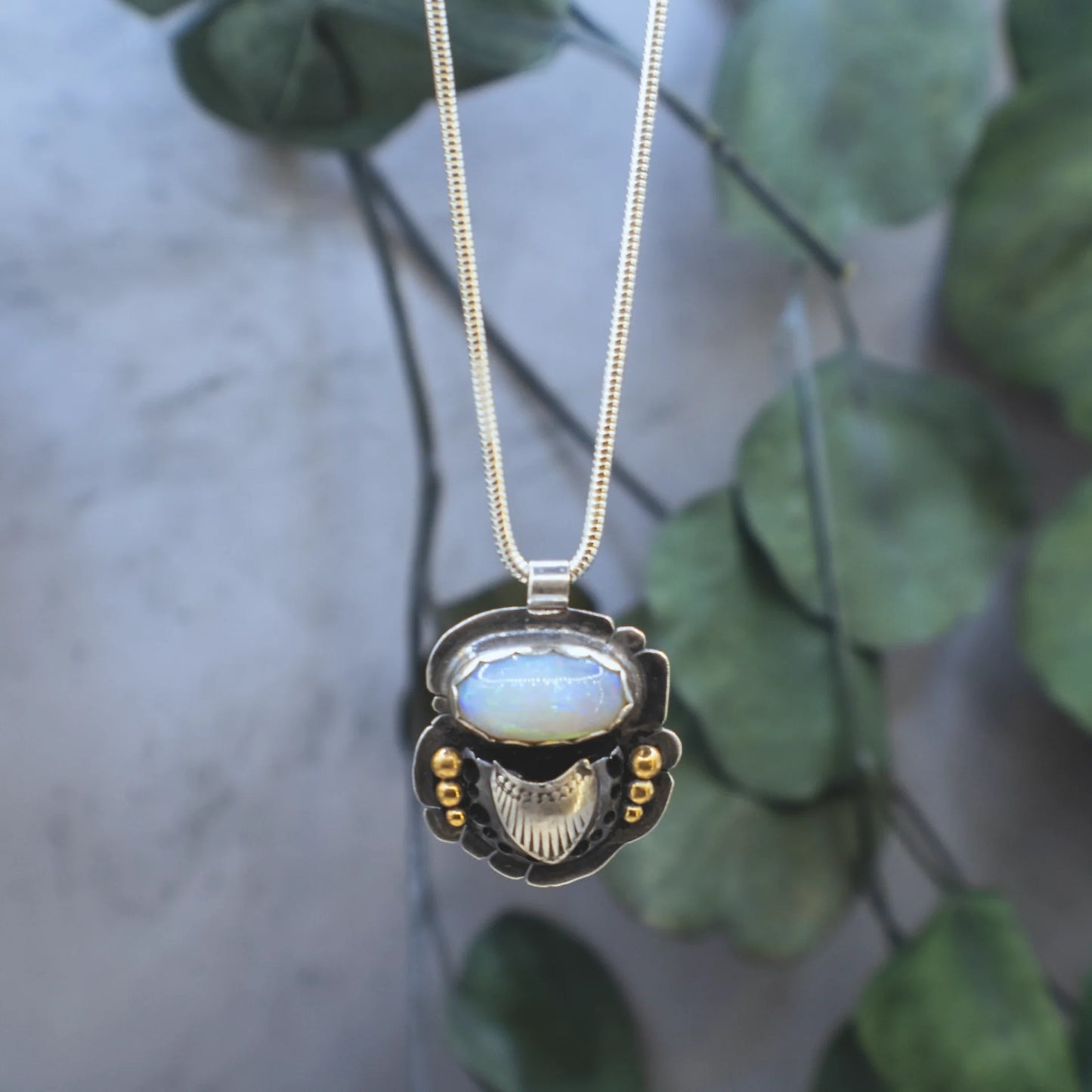 Aster Jewelry "Opal Scarab" Necklace