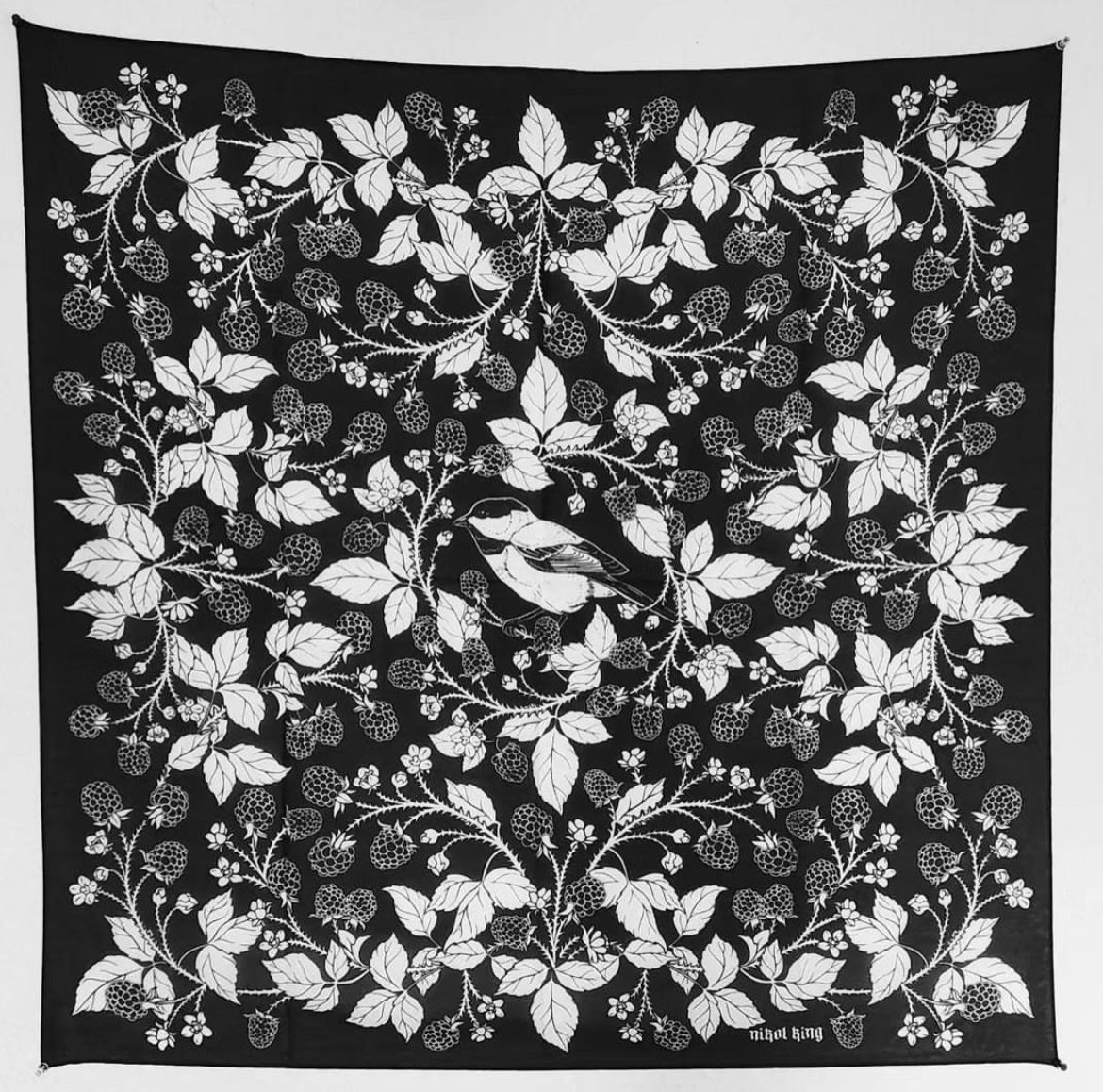 Nikol King "Blackberry Thief" Oversized Scarf / Tapestry