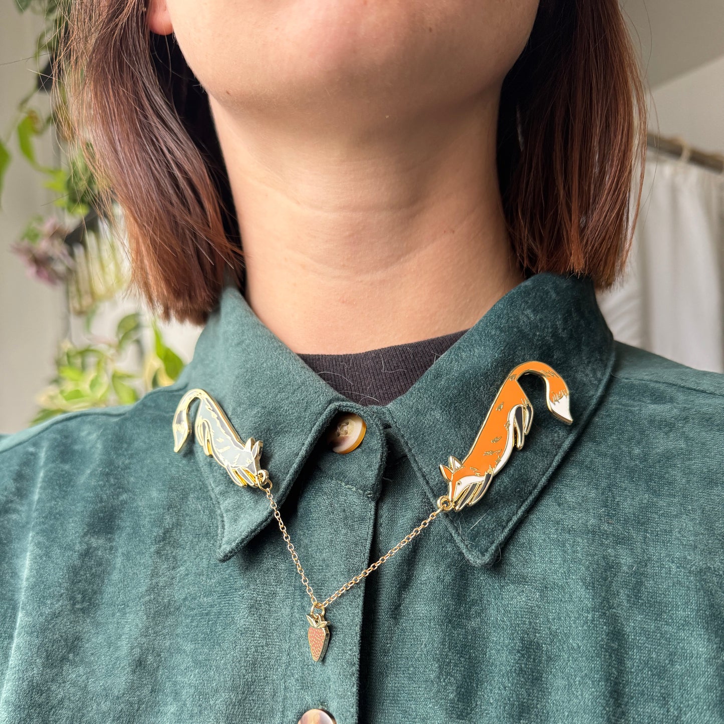 Of Moth and Flame "Fox" Collar Pin Set