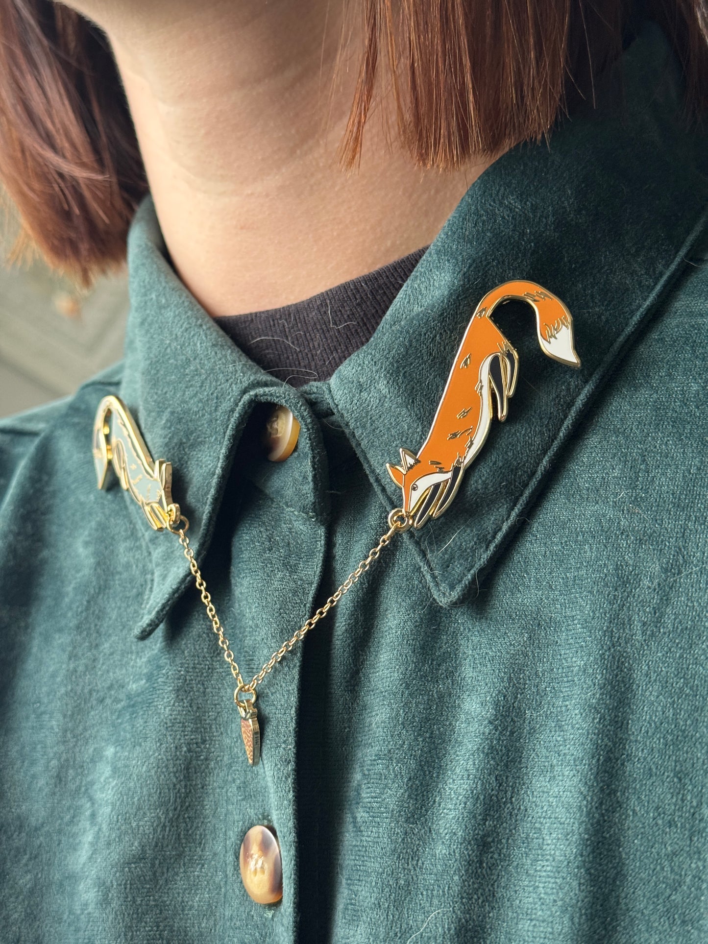 Of Moth and Flame "Fox" Collar Pin Set