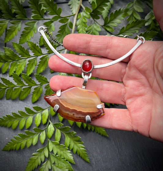 Sigil Jewelry "Agate & Garnet" Necklace