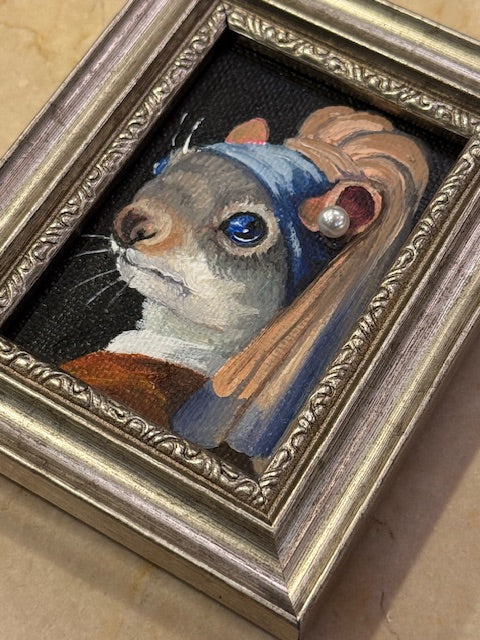 Kelly Lyles "Squirrel with a Pearl Earrings (light gold)"