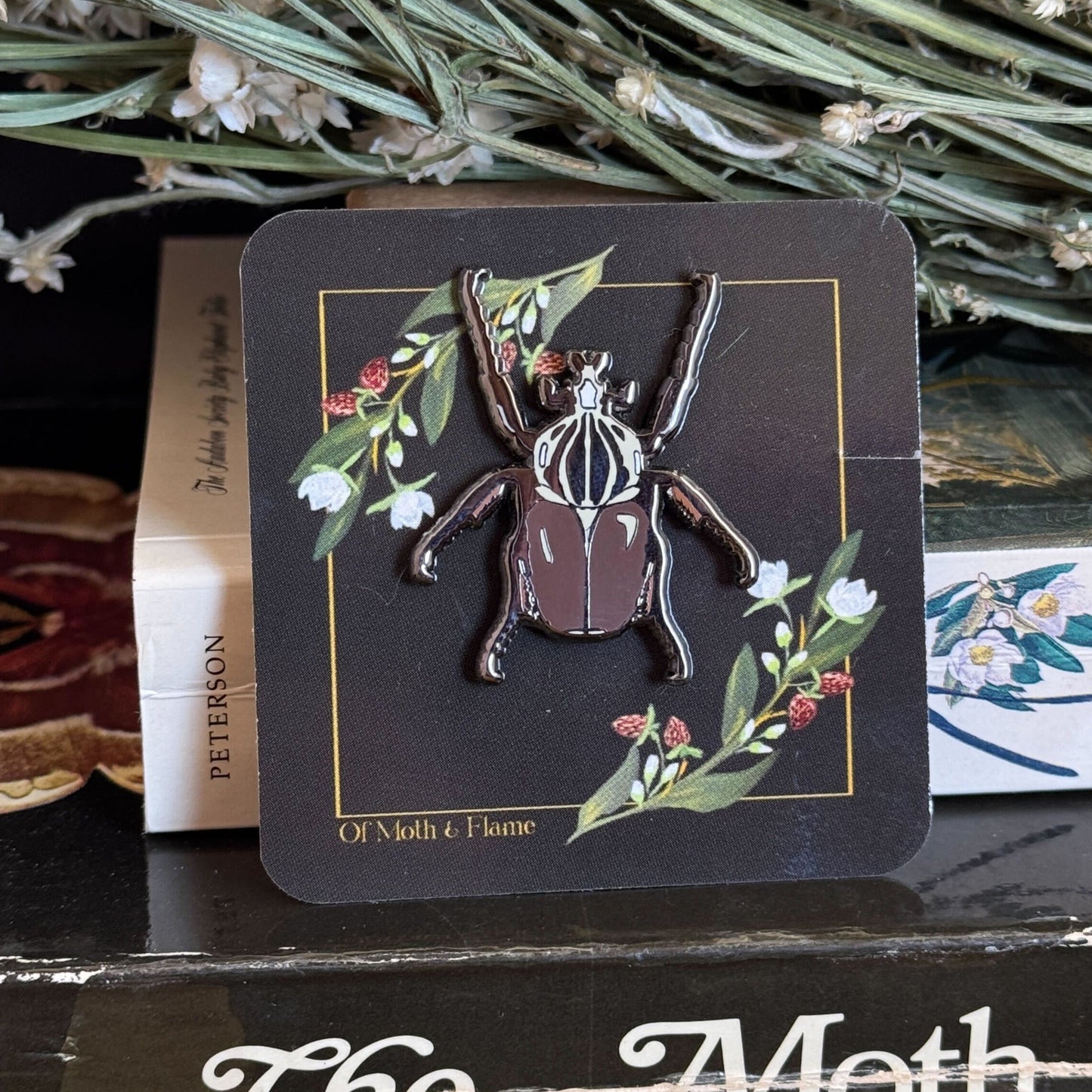Of Moth and Flame "Goliath Beetle" Enamel Pin