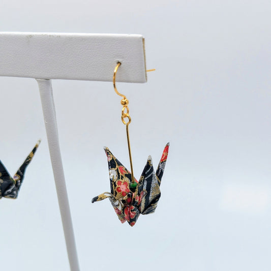 Chronic Baubles Origami Jewelry "Multi Washi Cranes" Earrings