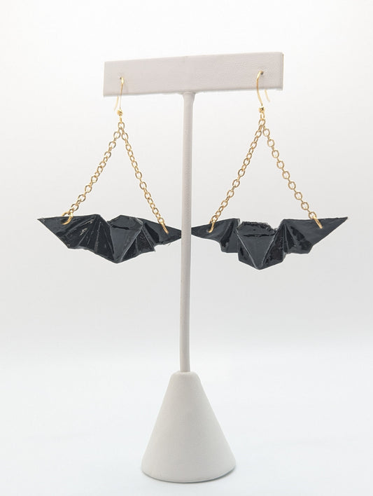 Chronic Baubles Origami Jewelry "Spooky Bats" Earrings