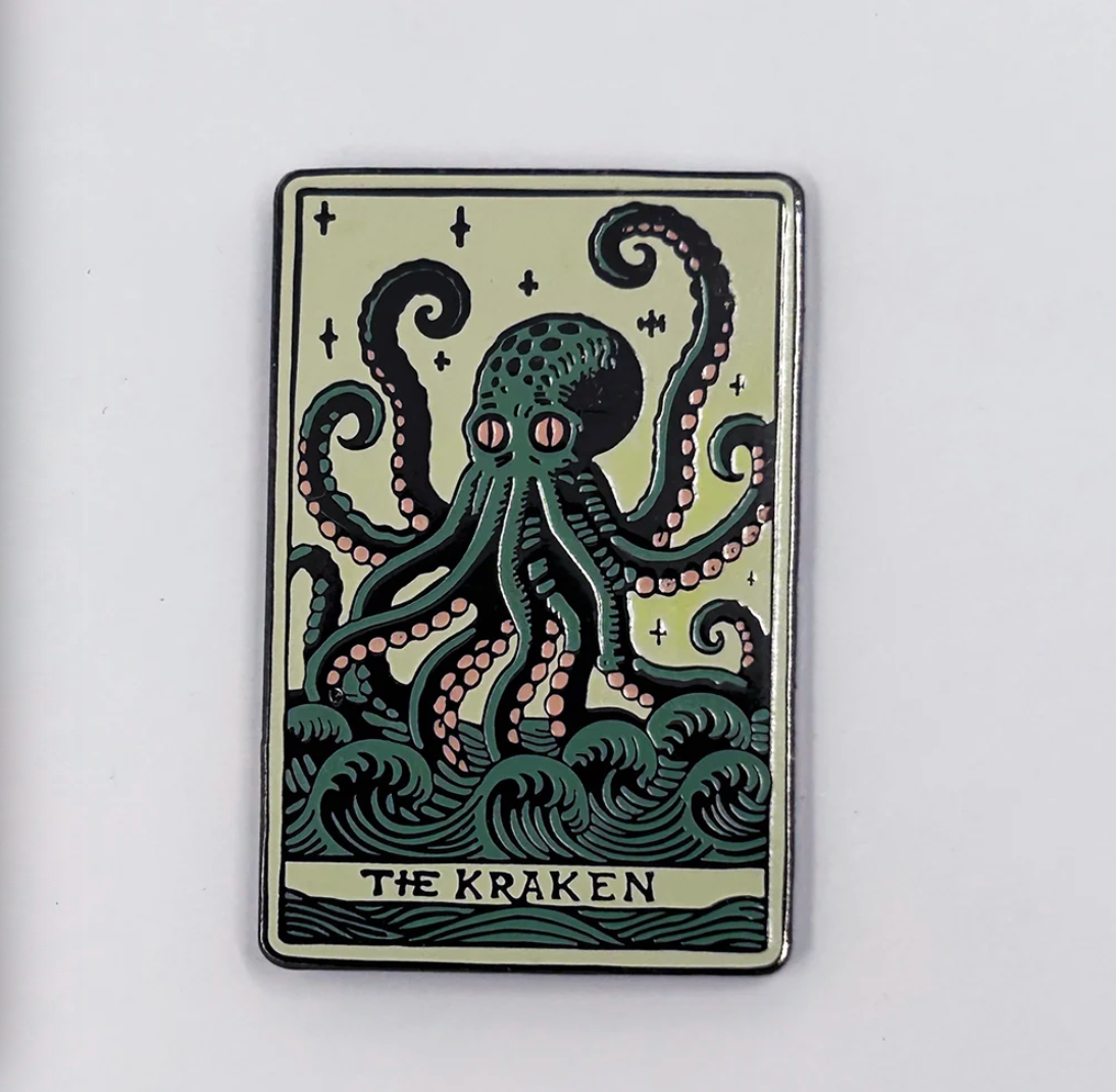 Strike Gently Co. "Kraken Tarot" Enamel Pin *PRE-ORDER 12/3*