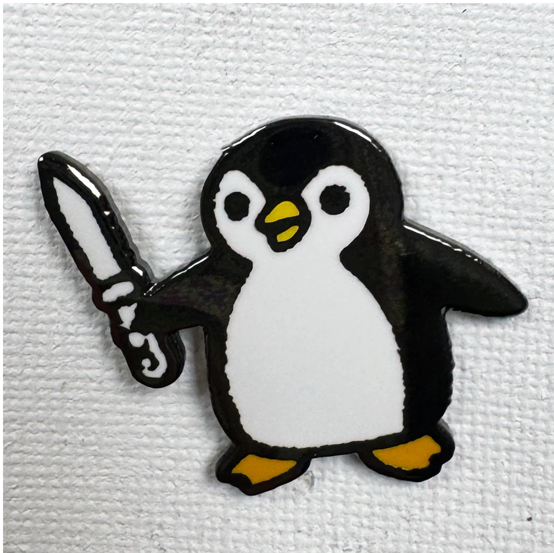 Strike Gently Co. "Knife Penguin" Enamel Pin *PRE-ORDER 12/3*