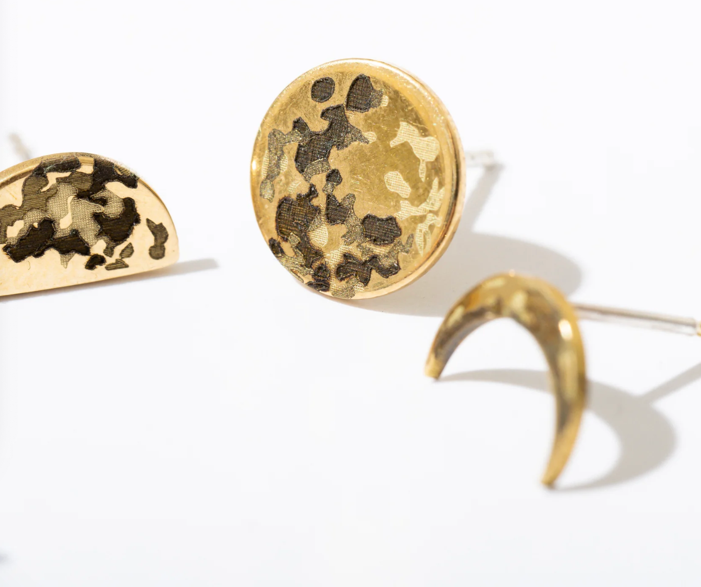 Larissa Loden "Standing on the Moon" Etched Brass Studs