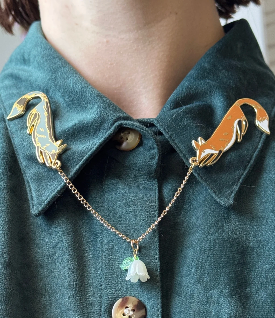 Of Moth and Flame "Foxes" Collar Pin Set