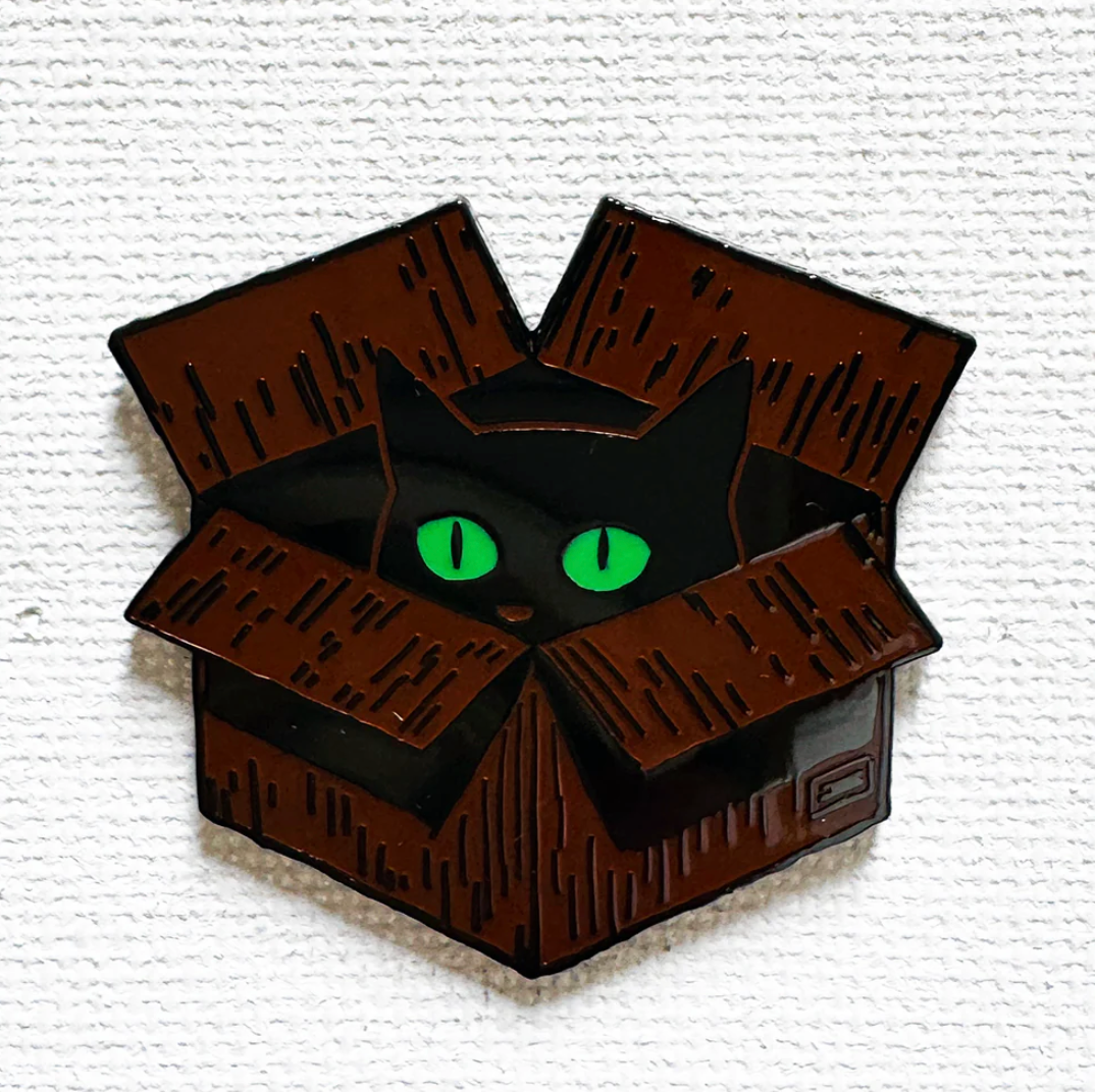 Strike Gently Co. "Box Cat" Enamel Pin *PRE-ORDER 12/3*