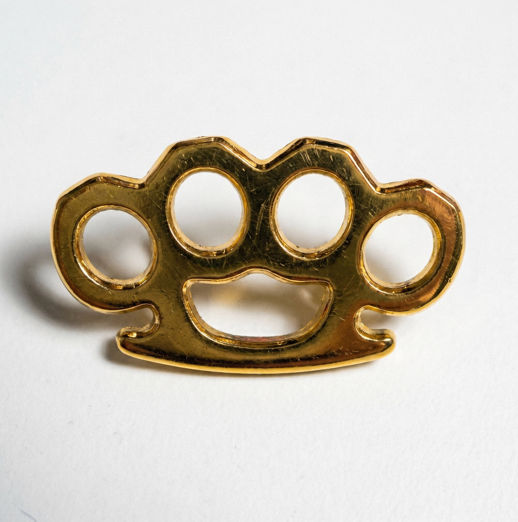 Strike Gently Co. "Brass Knuckles" Enamel Pin *PRE-ORDER 6/1*