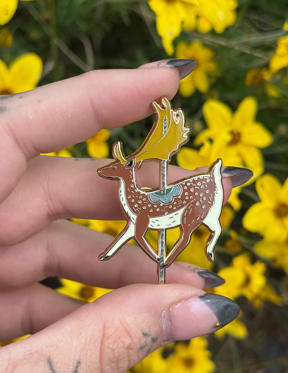 Of Moth & Flame "Carousel Deer" Enamel Pin