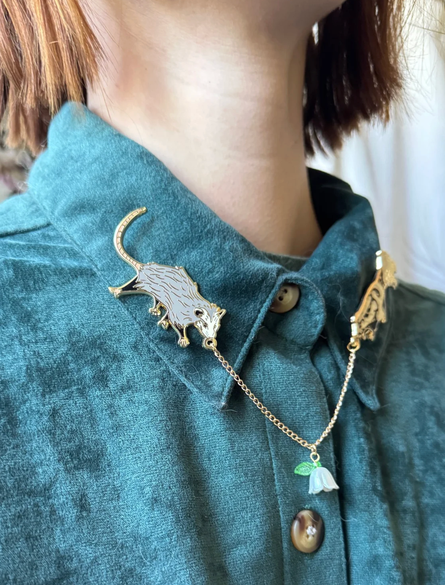 Of Moth and Flame "Critter" Collar Pin Set