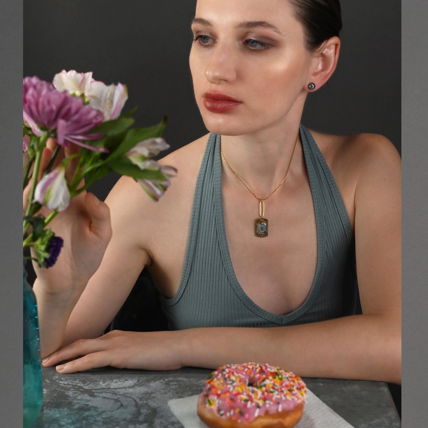 KBD Studios Picture Hexagon Necklace w/Eye *PRE-ORDER 10/15*