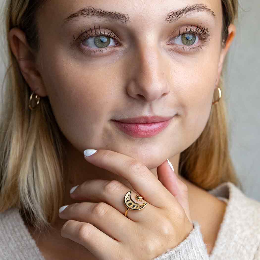 Nina Designs Bronze Adjustable Moon Phase Ring