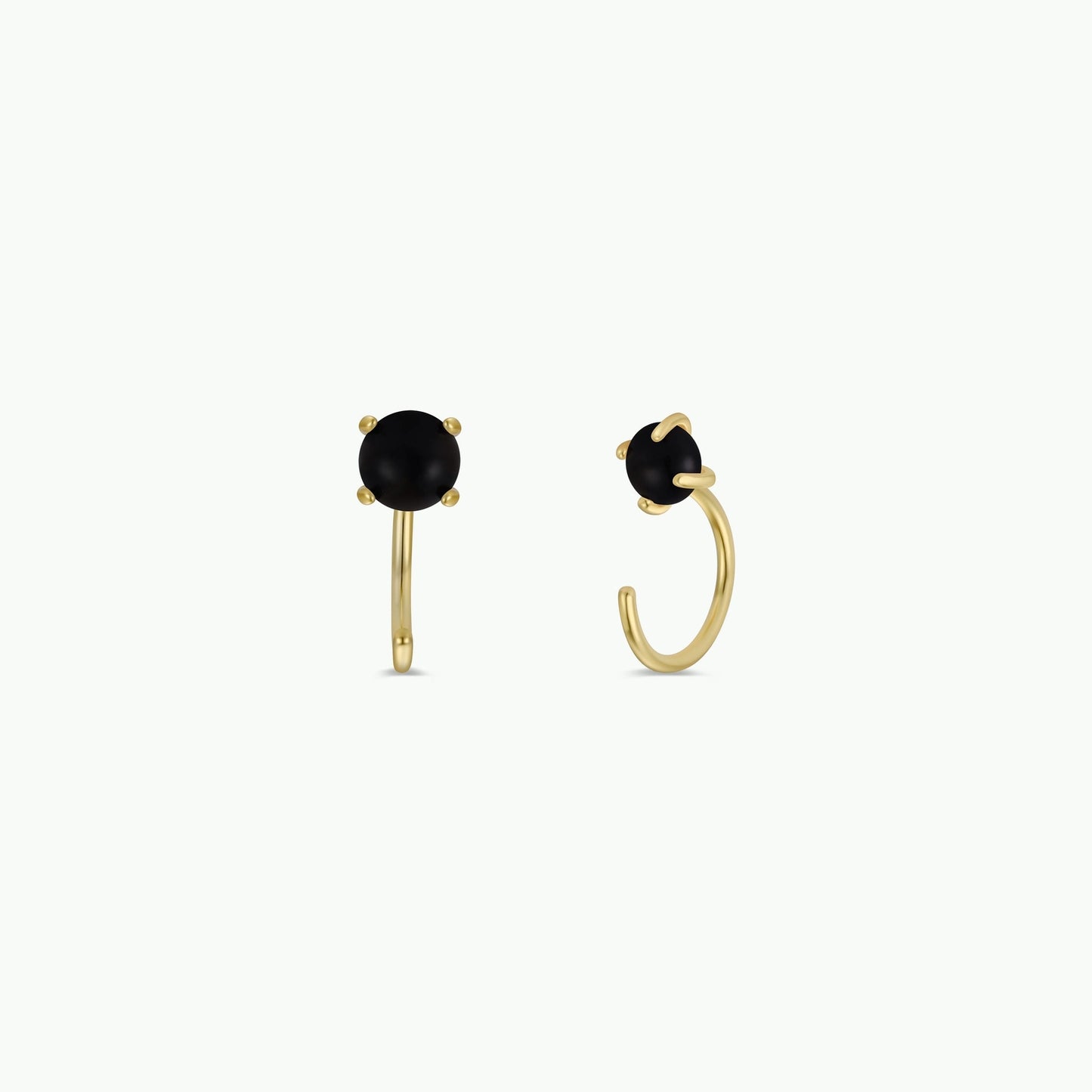 Pendientes Huggie de obsidiana de JaxKelly