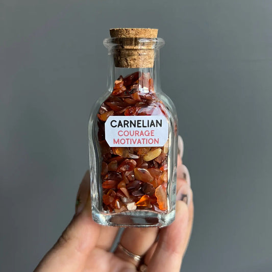 Carnelian Mineral Chip Jar