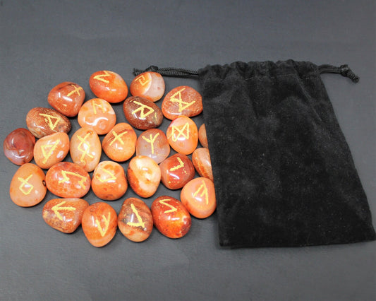 Carnelian Rune Stone Set