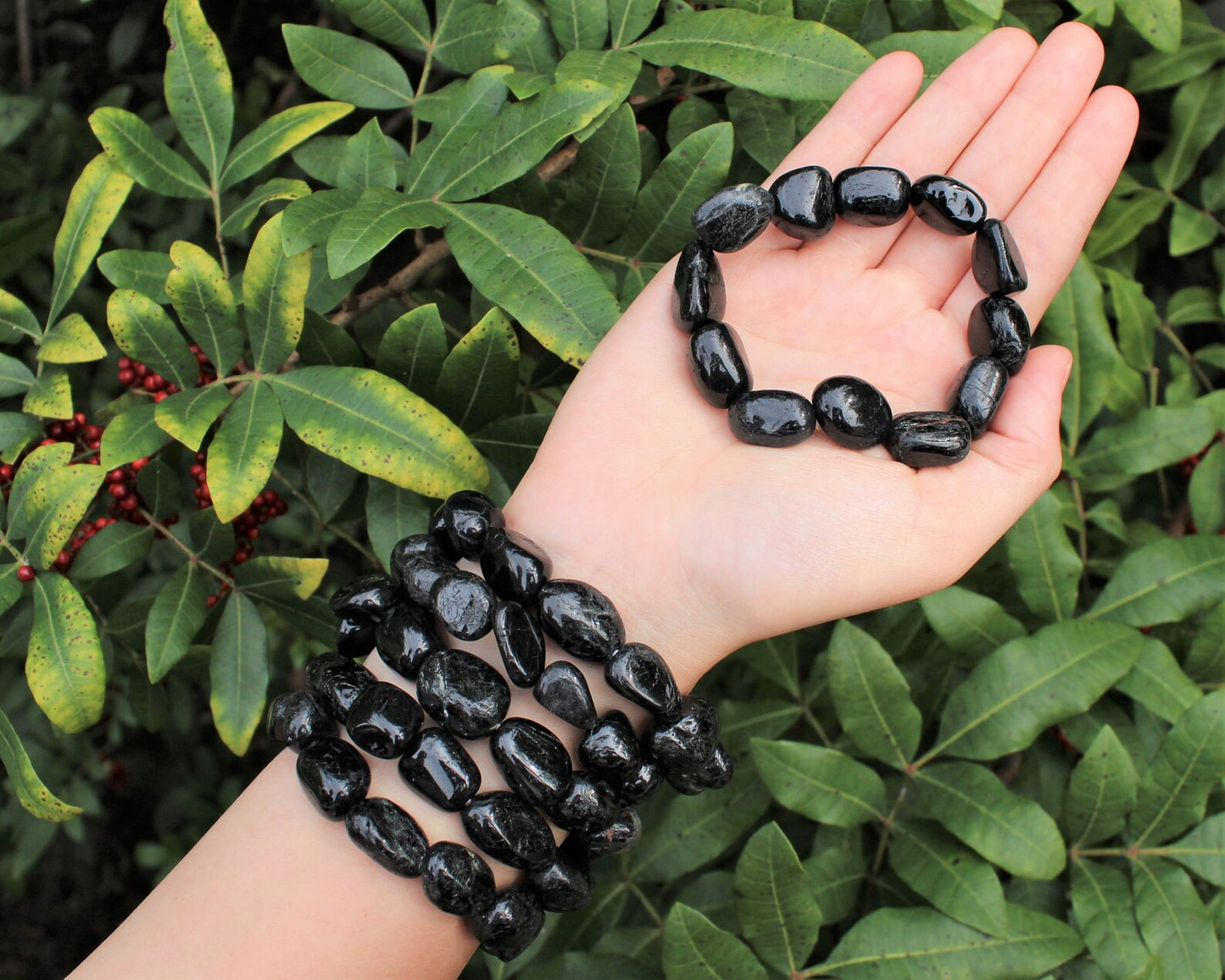 Gemstone Bracelet w/Black Obsidian stones