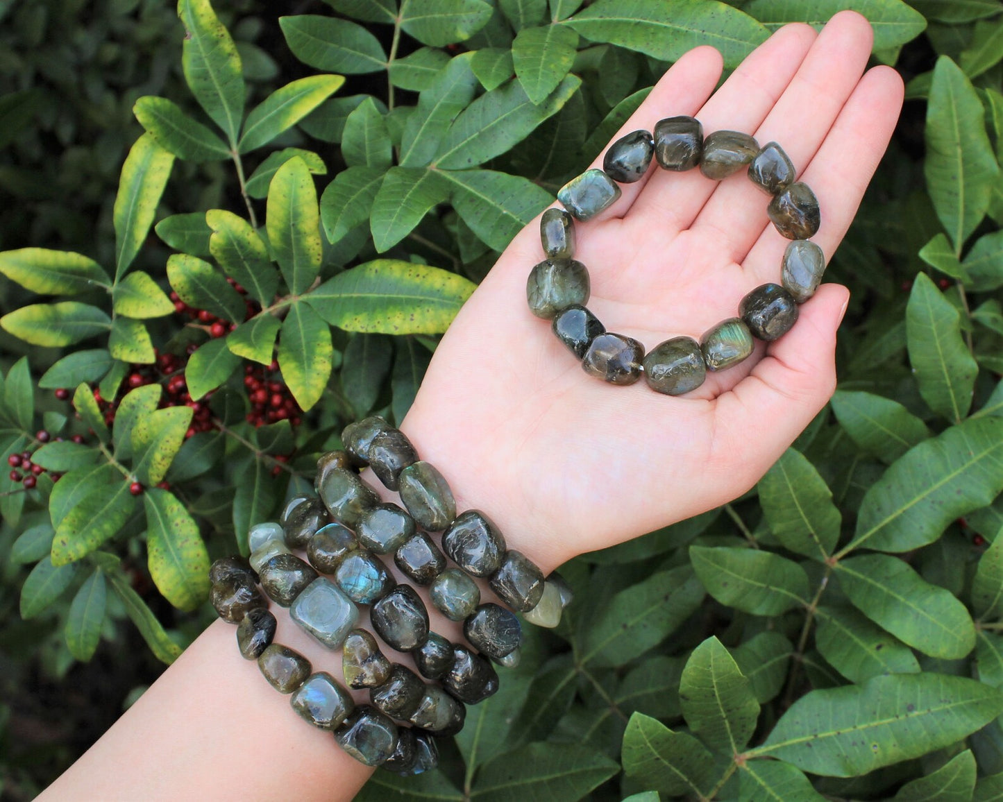 Gemstone Bracelet w/Labradorite stones