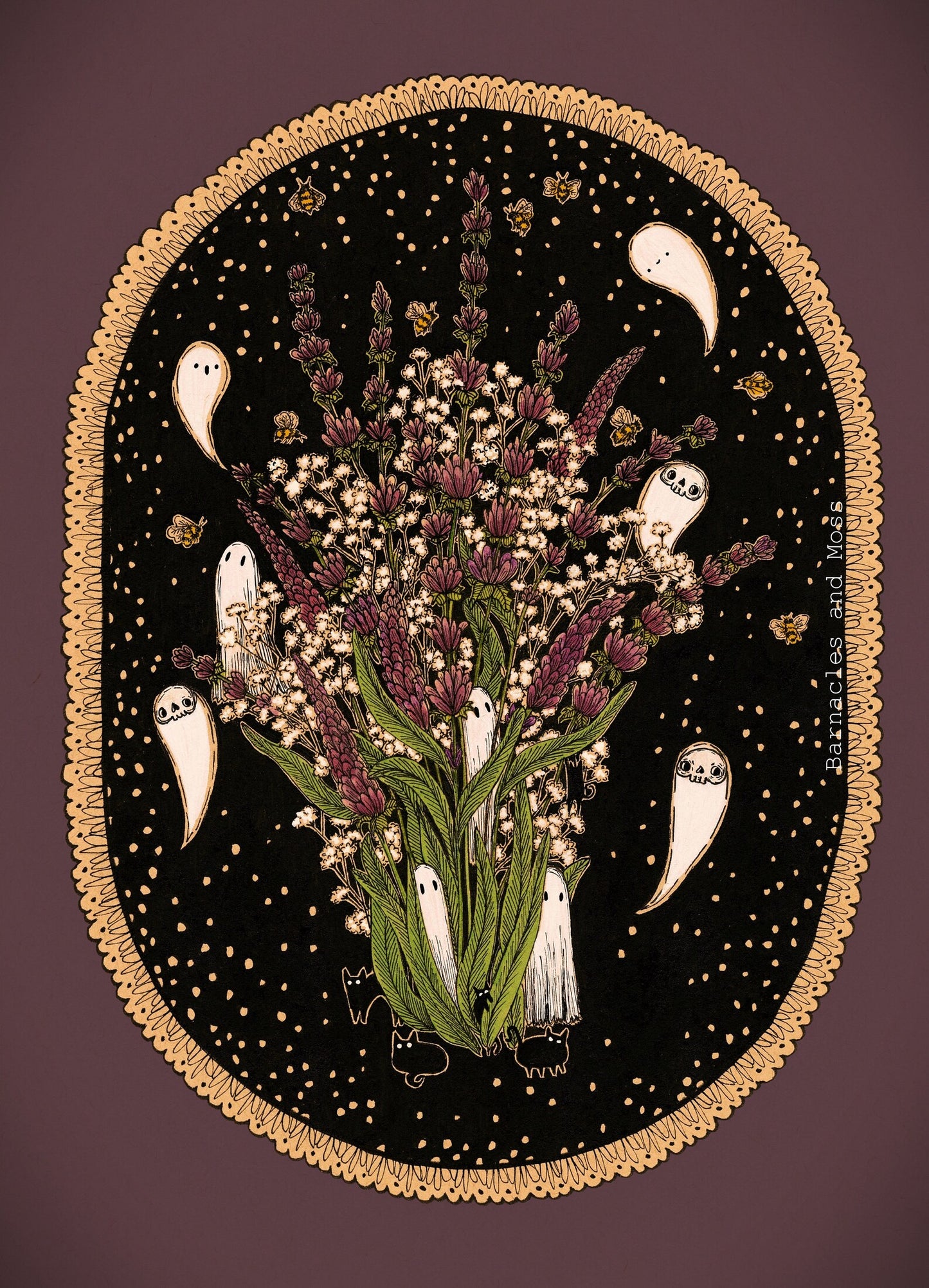 Percebes y musgo "Pensamientos de lavanda"