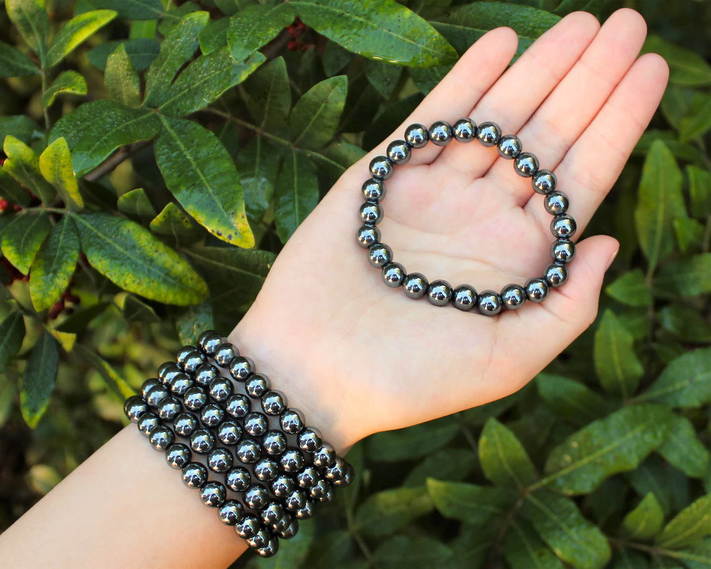 Gemstone Bracelet w/Hematite beads