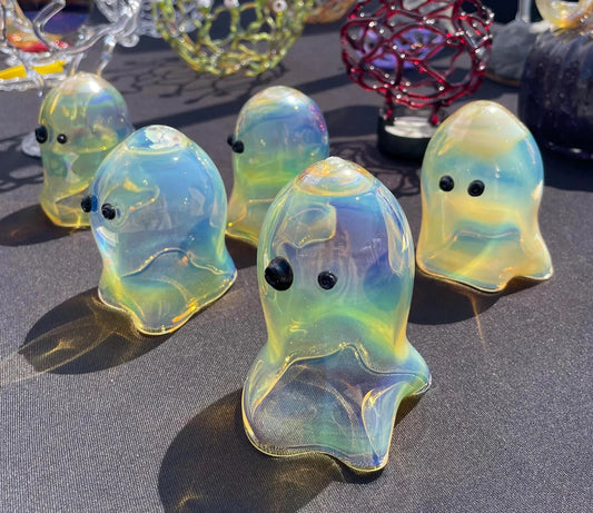 Sue Kim Little "Silver Fumed" Glass Ghosts