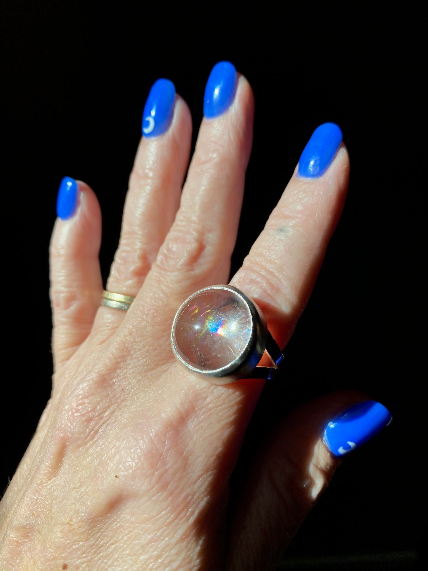 Flannery Grace Double Shank Rainbow Quartz Rings