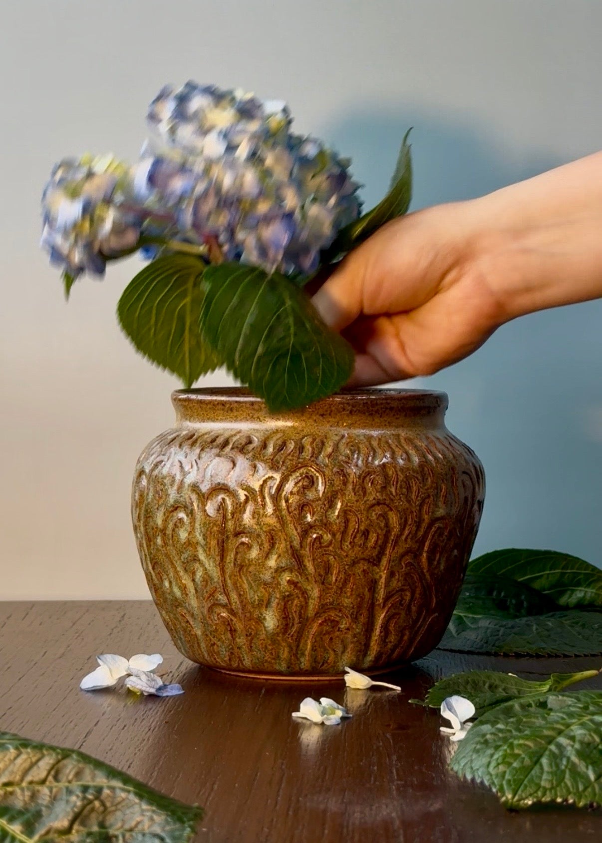 Sara Gong "Carved Fiddlehead" Vase