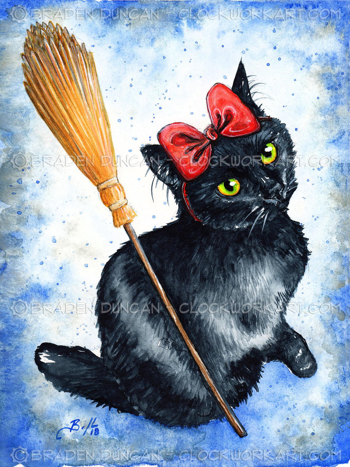 Clockwork Art "Little Witch Kitten" Print