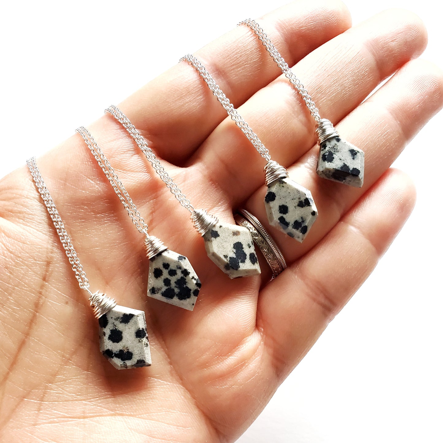 Colgantes de jaspe dálmata del asunto de la Sra. Robinson