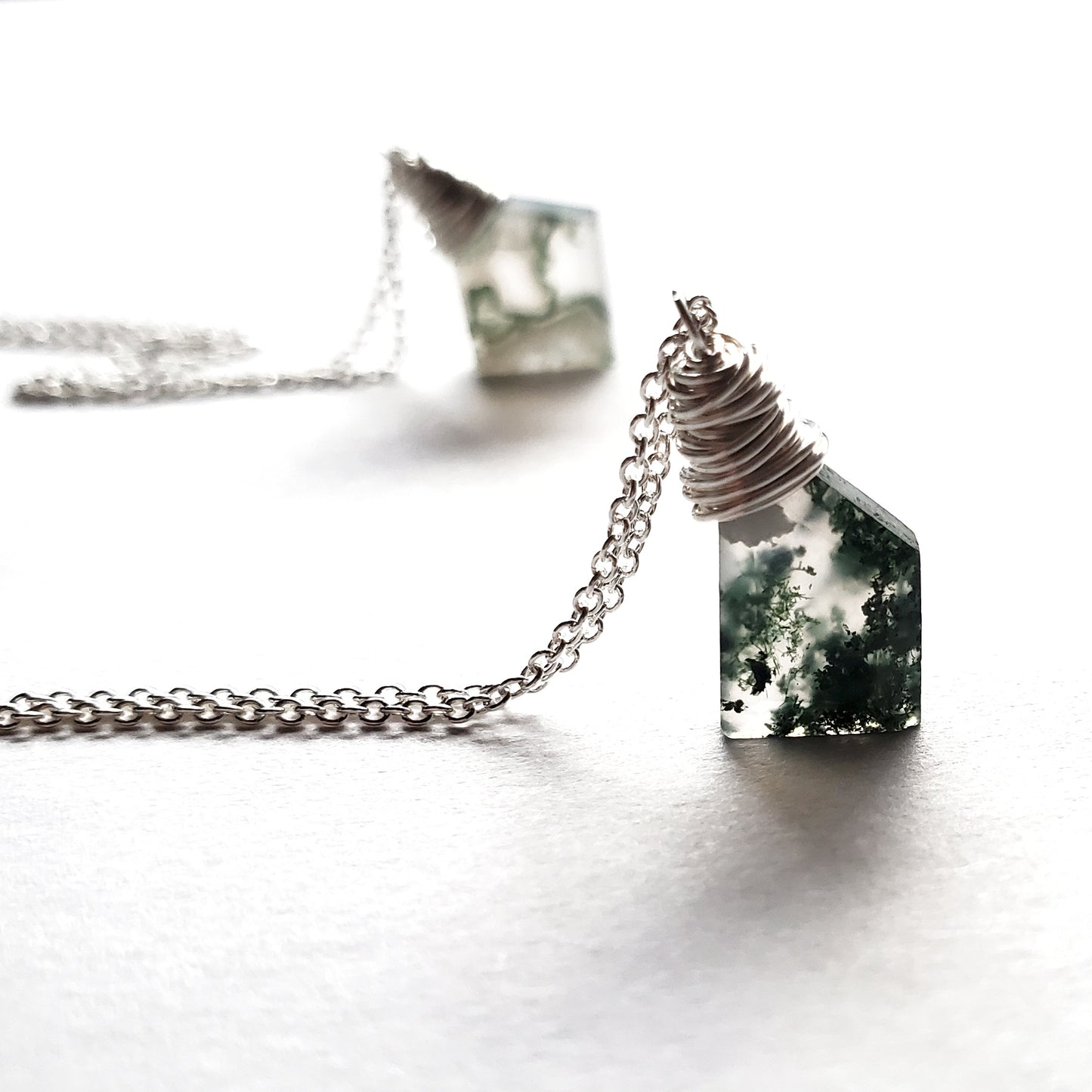 Colgantes de ágata musgosa del asunto de la Sra. Robinson