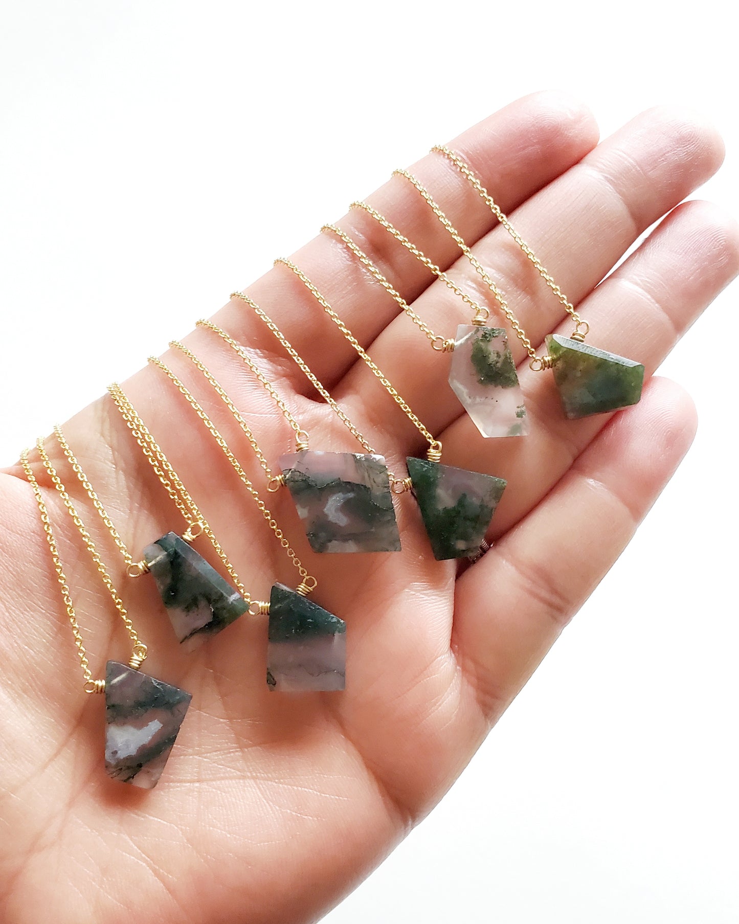 Colgantes de ágata musgosa del asunto de la Sra. Robinson