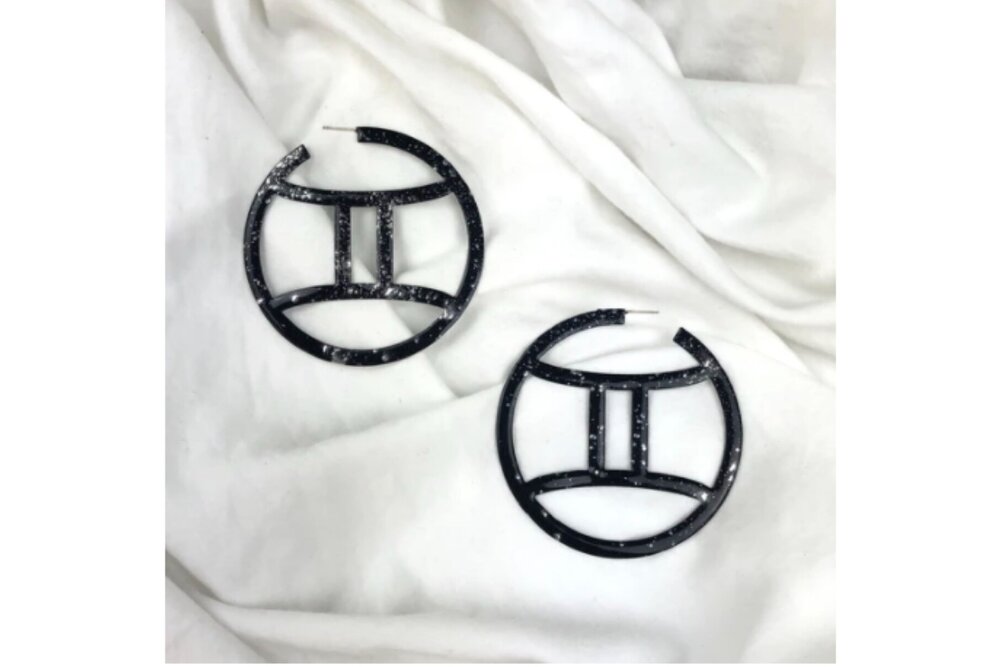 OHME Star-Dusted Zodiac Hoops