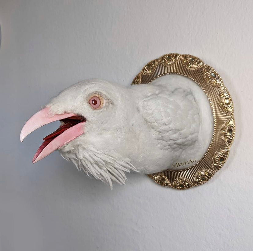 Bayla Arietta "Albino Raven" Wall Sculpture