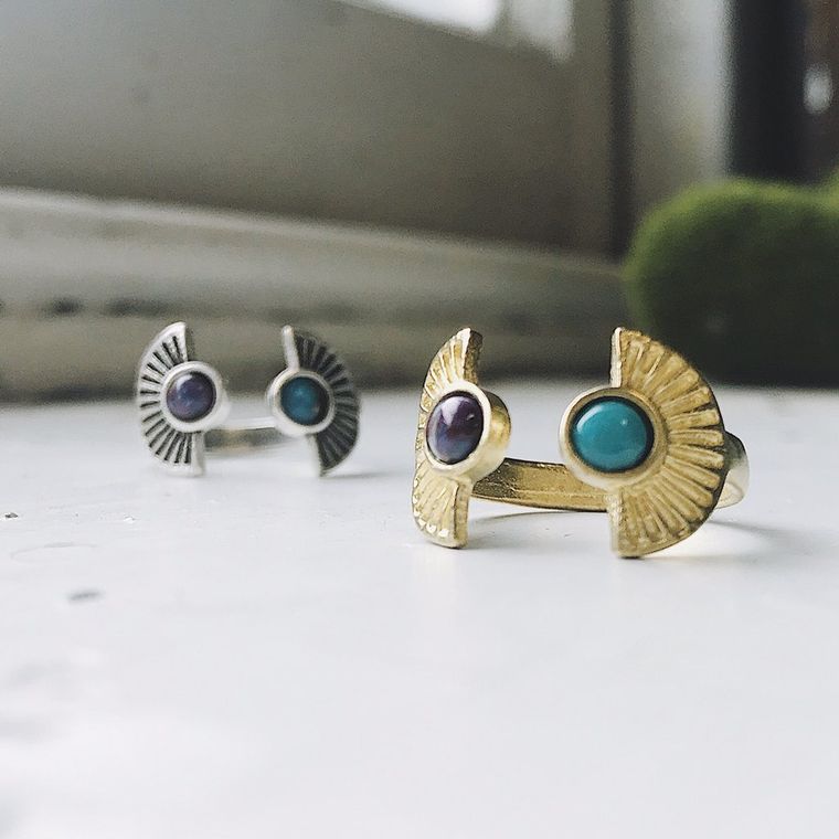 Yugen "Dawn to Dusk" Two Stone Turquoise Ring