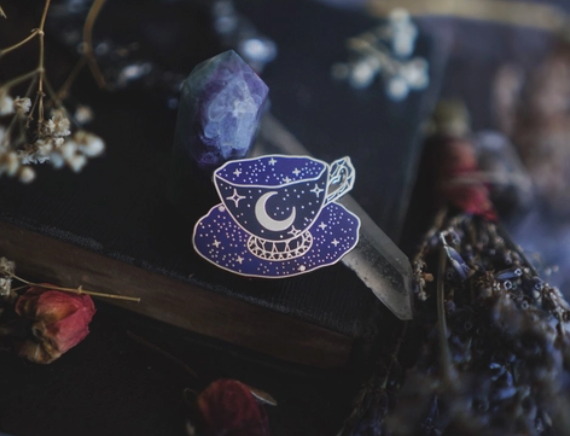 Lively Ghosts "Cup of Stars" Enamel Pin