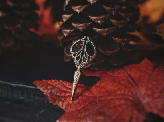 Lively Ghosts "Stitchcraft Golden Scissors" Enamel Pin