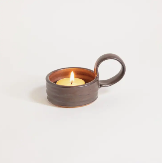 Gravesco Pottery Tea Light Holder with Handle