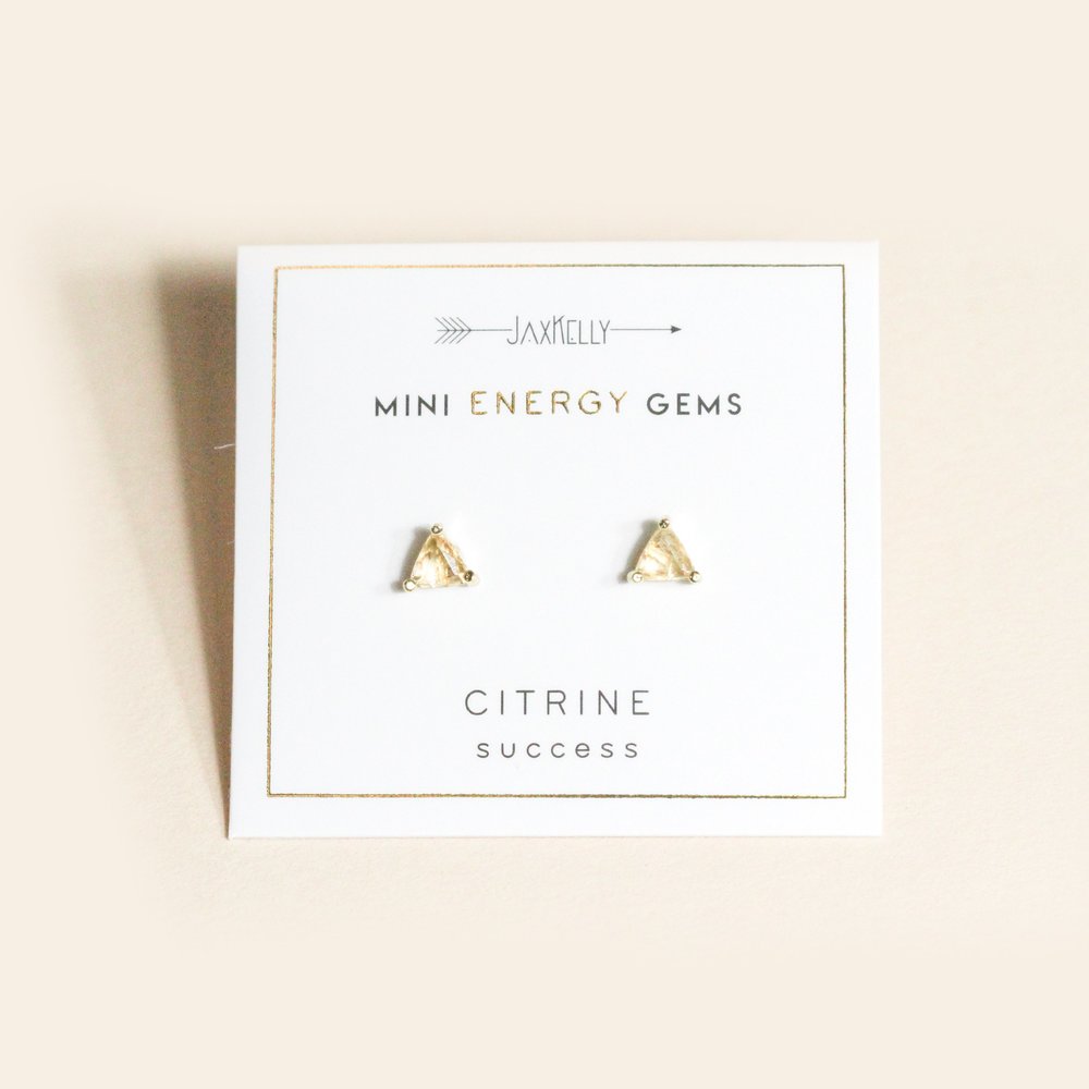 JaxKelly Mini Citrine Energy Studs